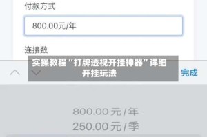 实操教程“打牌透视开挂神器”详细开挂玩法