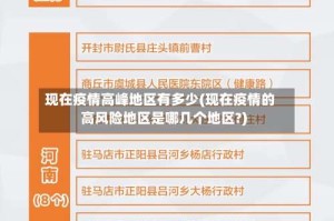 现在疫情高峰地区有多少(现在疫情的高风险地区是哪几个地区?)