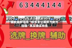 辅助最新信息“微乐龙江麻将万能开挂器”其实确实有挂