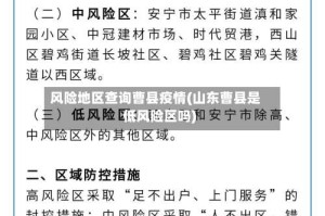 风险地区查询曹县疫情(山东曹县是低风险区吗)