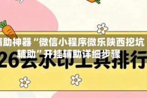 辅助神器“微信小程序微乐陕西挖坑辅助”开挂辅助详细步骤