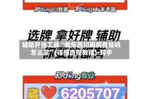 辅助开挂工具“微乐四川麻将有挂吗怎么买”(详细透视教程)-知乎