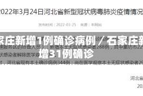 石家庄新增1例确诊病例／石家庄新增31例确诊