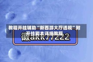 教程开挂辅助“新西游大厅透视”附开挂脚本详细教程
