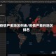 疫情严重地区列表/疫情严重的地区排名
