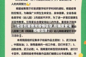 【地区在哪查找疫情信息,在哪里查询疫情信息】