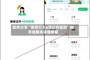 软件分享“哥哥打大a可以开挂吗”附开挂脚本详细教程