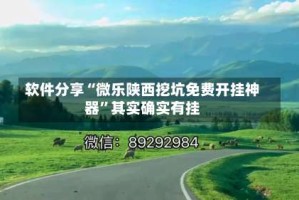 软件分享“微乐陕西挖坑免费开挂神器”其实确实有挂