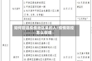 如何管理疫情地区来的人/疫情防控怎么管理
