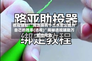 教程辅助!“闽游麻将十三水怎么提升自己的胜率(透视)”揭秘透视辅助万能挂用法
