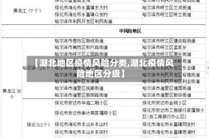 【湖北地区疫情风险分类,湖北疫情风险地区分级】
