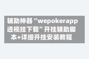 辅助神器“wepokerapp透视挂下载”开挂辅助脚本+详细开挂安装教程