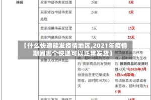 【什么快递能发疫情地区,2021年疫情期间哪个快递可以正常发货】