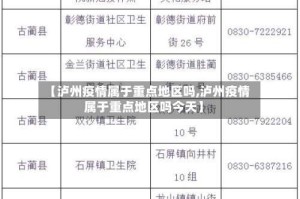 【泸州疫情属于重点地区吗,泸州疫情属于重点地区吗今天】