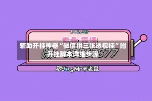 辅助开挂神器“微信拼三张透视挂”附开挂脚本详细步骤