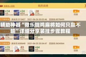 辅助神器“微乐捉鸡麻将如何只赢不输”详细分享装挂步骤教程