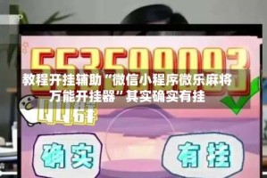 教程开挂辅助“微信小程序微乐麻将万能开挂器”其实确实有挂