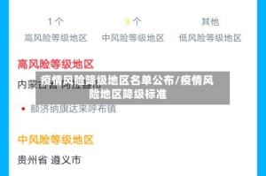 疫情风险降级地区名单公布/疫情风险地区降级标准