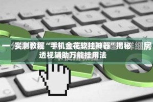 实测教程“手机金花软挂神器”揭秘透视辅助万能挂用法