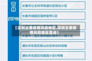 【深圳主要疫情风险地区,深圳主要疫情风险地区查询】