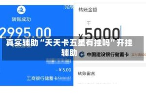 真实辅助“天天卡五星有挂吗”开挂辅助