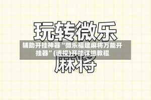 辅助开挂神器“微乐福建麻将万能开挂器”(透视)开挂详细教程