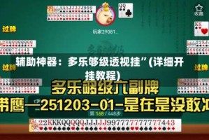 辅助神器：多乐够级透视挂”(详细开挂教程)