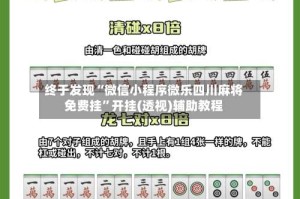 终于发现“微信小程序微乐四川麻将免费挂”开挂(透视)辅助教程