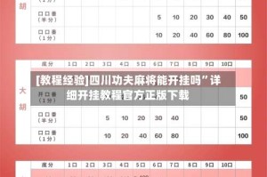 [教程经验]四川功夫麻将能开挂吗”详细开挂教程官方正版下载