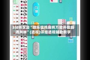 3分钟学会“微乐捉鸡麻将万能开挂器通用版”(透视)详细透视辅助教学
