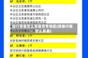 自行报备怎么报备疫情地区(报备行程怎么报备)