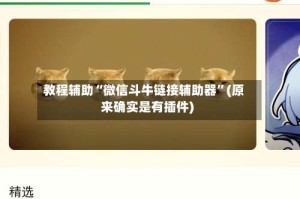 教程辅助“微信斗牛链接辅助器”(原来确实是有插件)