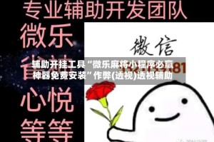 辅助开挂工具“微乐麻将小程序必赢神器免费安装”作弊(透视)透视辅助