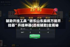 辅助开挂工具“微乐山东麻将万能开挂器”开挂神器{透视辅助}全揭秘