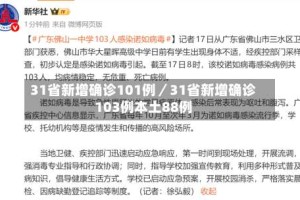 31省新增确诊101例／31省新增确诊103例本土88例