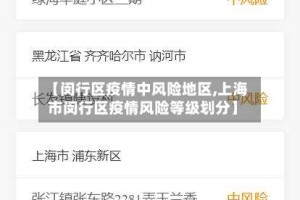 【闵行区疫情中风险地区,上海市闵行区疫情风险等级划分】