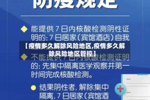 【疫情多久解除风险地区,疫情多久解除风险地区管控】