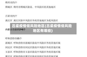 吕梁疫情低风险地区(吕梁疫情低风险地区有哪些)