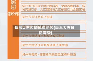 番禺大石疫情风险地区(番禺大石风险等级)