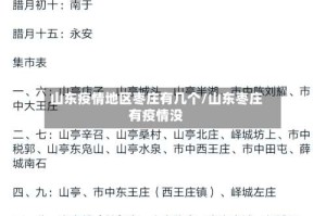 山东疫情地区枣庄有几个/山东枣庄有疫情没