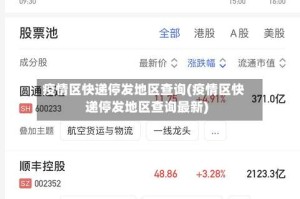 疫情区快递停发地区查询(疫情区快递停发地区查询最新)