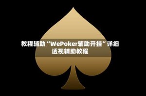 教程辅助“WePoker辅助开挂”详细透视辅助教程
