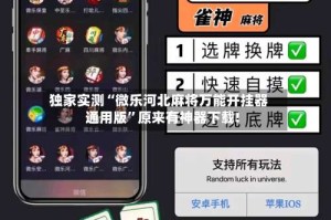 独家实测“微乐河北麻将万能开挂器通用版”原来有神器下载!