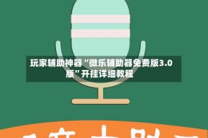 玩家辅助神器“微乐辅助器免费版3.0版”开挂详细教程