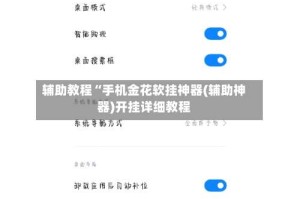 辅助教程“手机金花软挂神器(辅助神器)开挂详细教程
