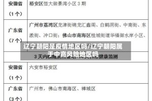 辽宁朝阳是疫情地区吗/辽宁朝阳属于中高风险地区吗