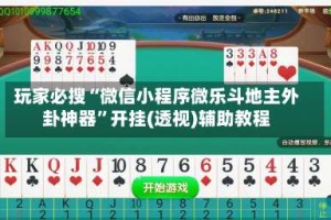 玩家必搜“微信小程序微乐斗地主外卦神器”开挂(透视)辅助教程