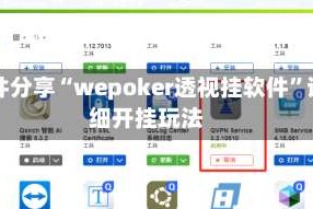 软件分享“wepoker透视挂软件”详细开挂玩法