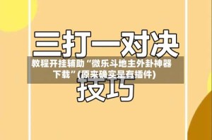 教程开挂辅助“微乐斗地主外卦神器下载”(原来确实是有插件)