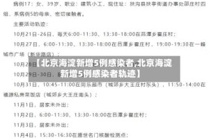 【北京海淀新增5例感染者,北京海淀新增5例感染者轨迹】